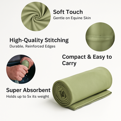 EquiHaven™ Quick-Dry Grooming Towel (40×80 cm)